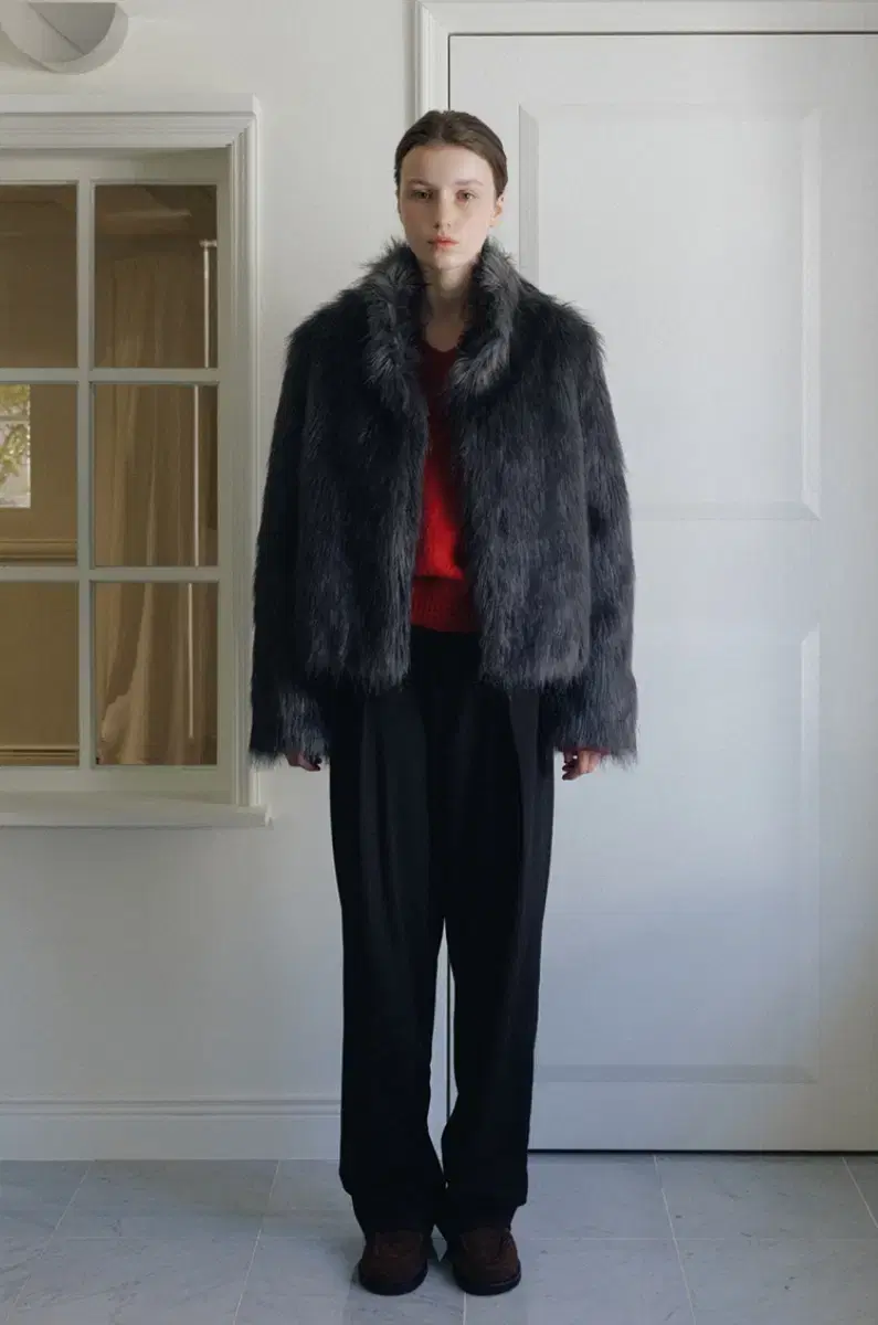 스튜디오테이블 퍼자켓 FUR COLLAR JACKET, KHAKI GRA